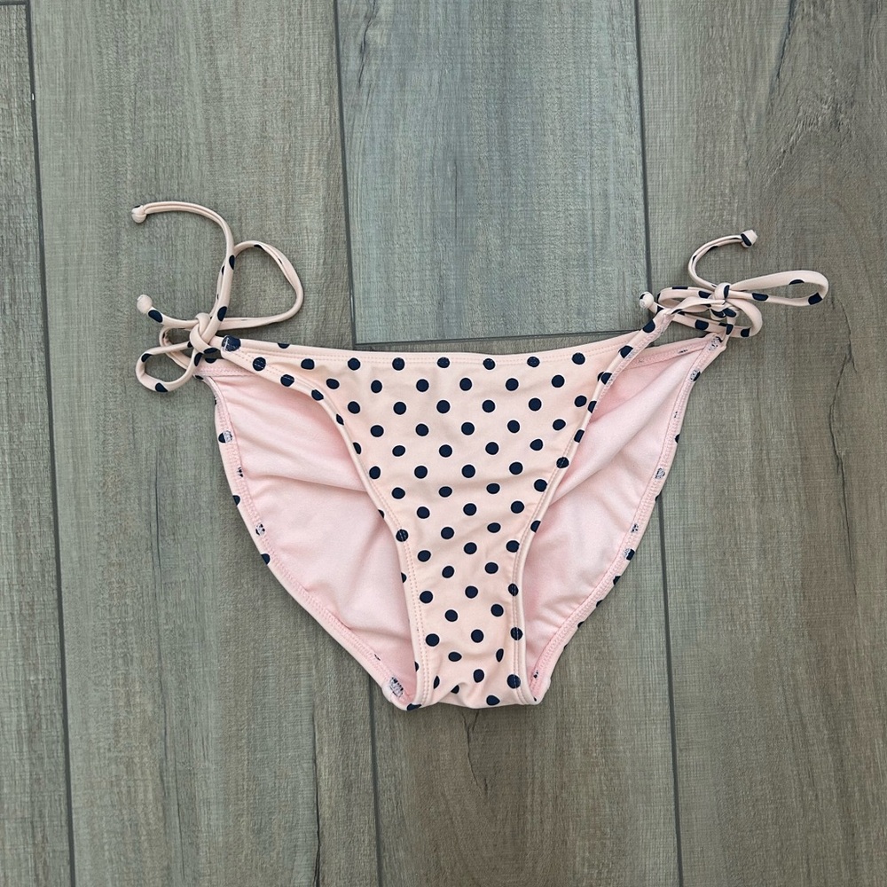 Women’s Pink Navy Polka Dot String Tie Bikini Bottom by Xhilaration - size M